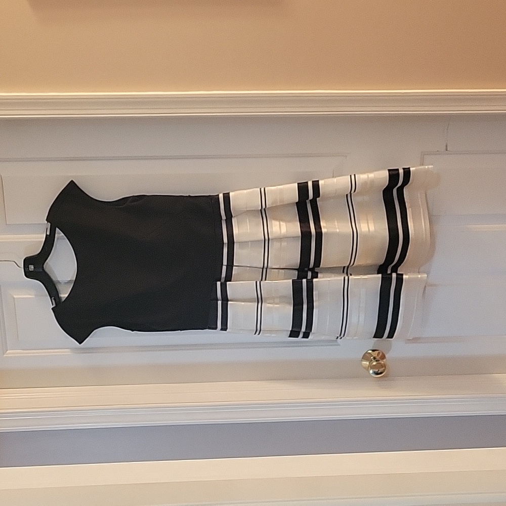 TAYLOR black and ivory fit and flare dress 6
